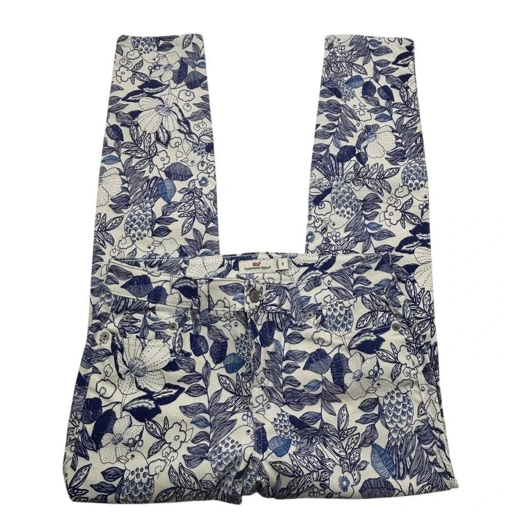Vineyard Vines Womens Size 6 Skinny Jeans White Cap Cordia Floral Print New NWT‎ - Picture 4 of 16
